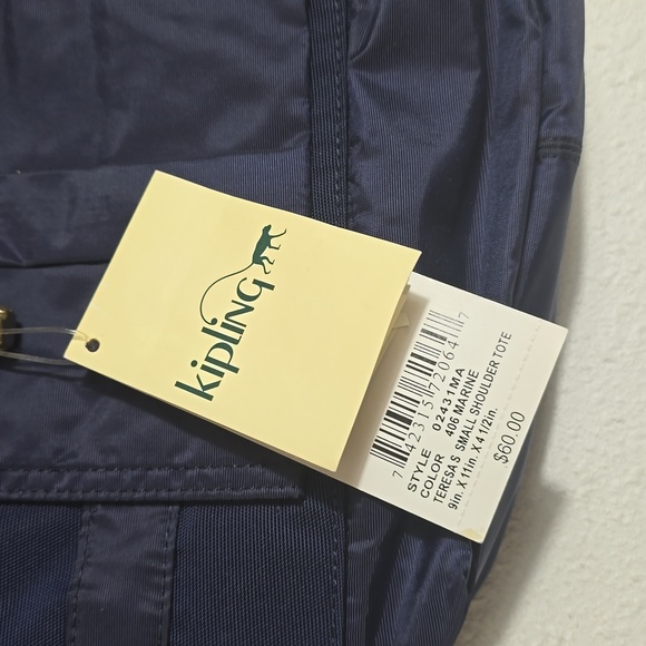 NWT KIPLING Blue Nylon Lightweight Shoulder Bag tote - Picture 3 of 4